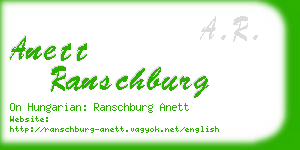 anett ranschburg business card